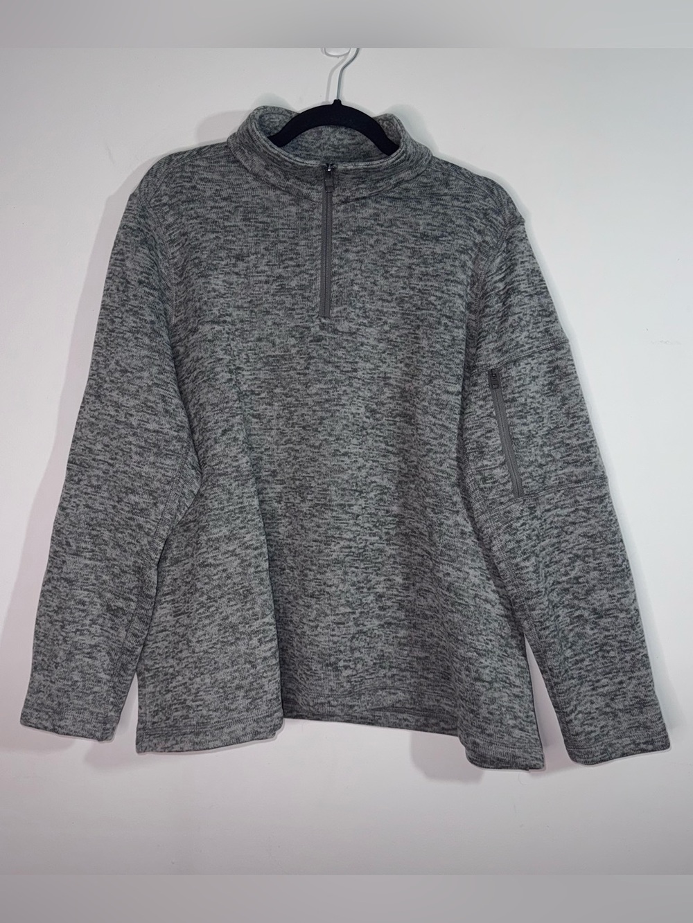 Lands’ End 2X Gray Sweater Fleece Quarter Zip Pullover Plus Size 20W 22W